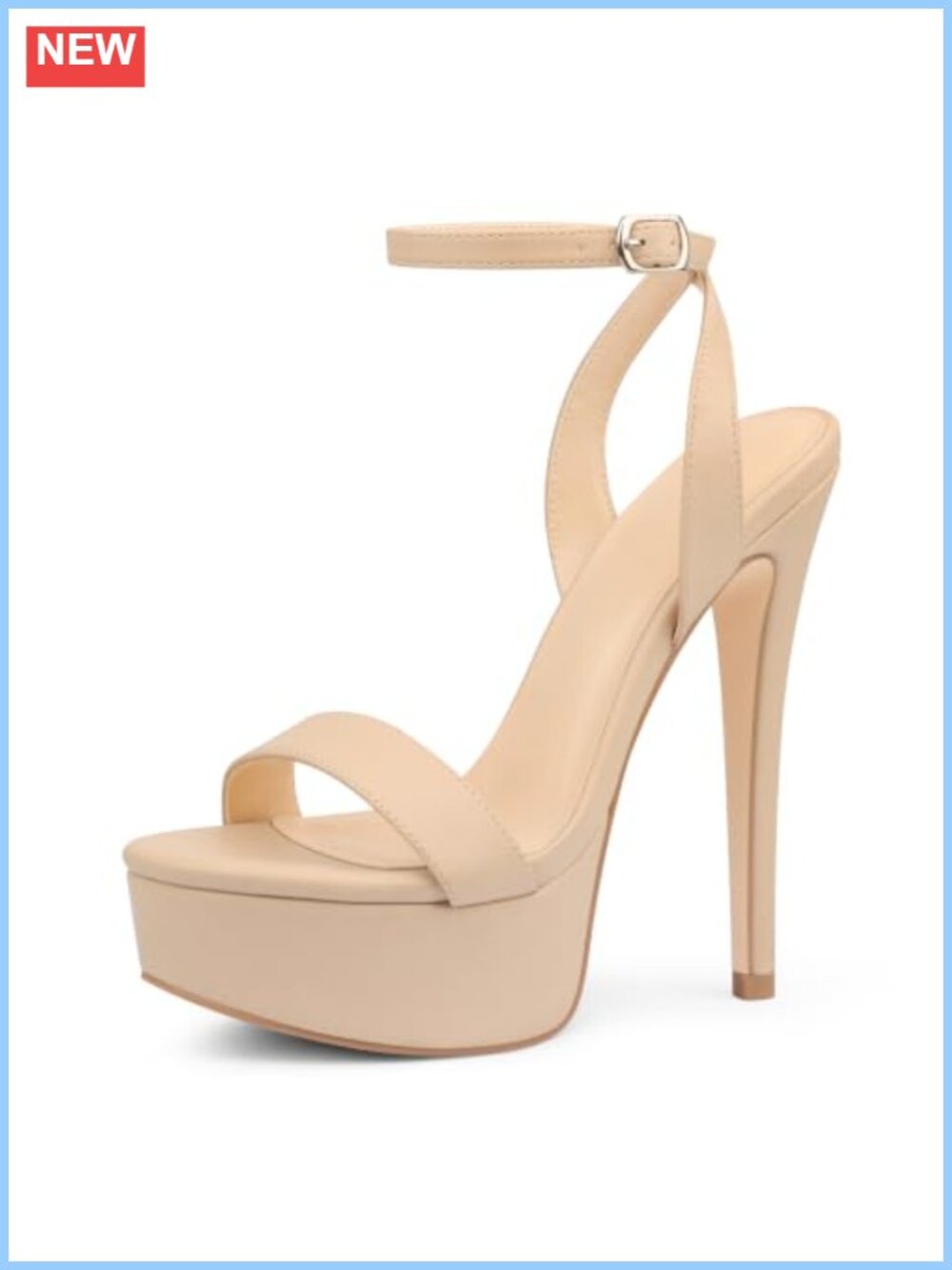 Women's Platform Stiletto Heeled Sandals 5.7IN Strappy Faux Leather Open Toe